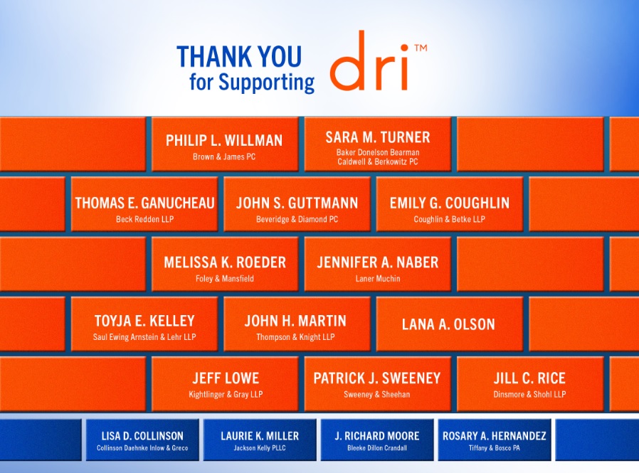 DRICommunity's tweet photo. Thank you to DRI's virtual donor wall participants! https://t.co/42e3rxjCi3 #DRIVAM #DRImeansbusiness #DRILawyer https://t.co/9n19qRllrd