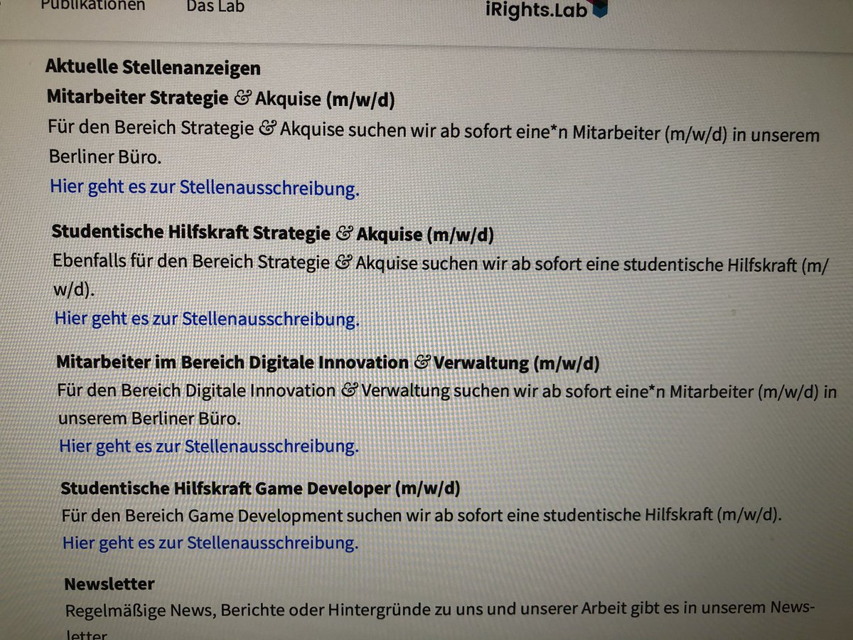 Jobs Jobs Jobs beim besten Think Tank der Welt 😎👻🍸 irights-lab.de/mitmachen/ <a href="/iRightslab/">iRights.Lab</a>