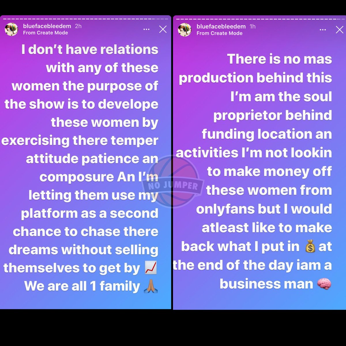 nojumper's tweet photo. #Blueface speaks about his #BlueGC2020 production 👀 What y'all think? https://t.co/uGWml481EF