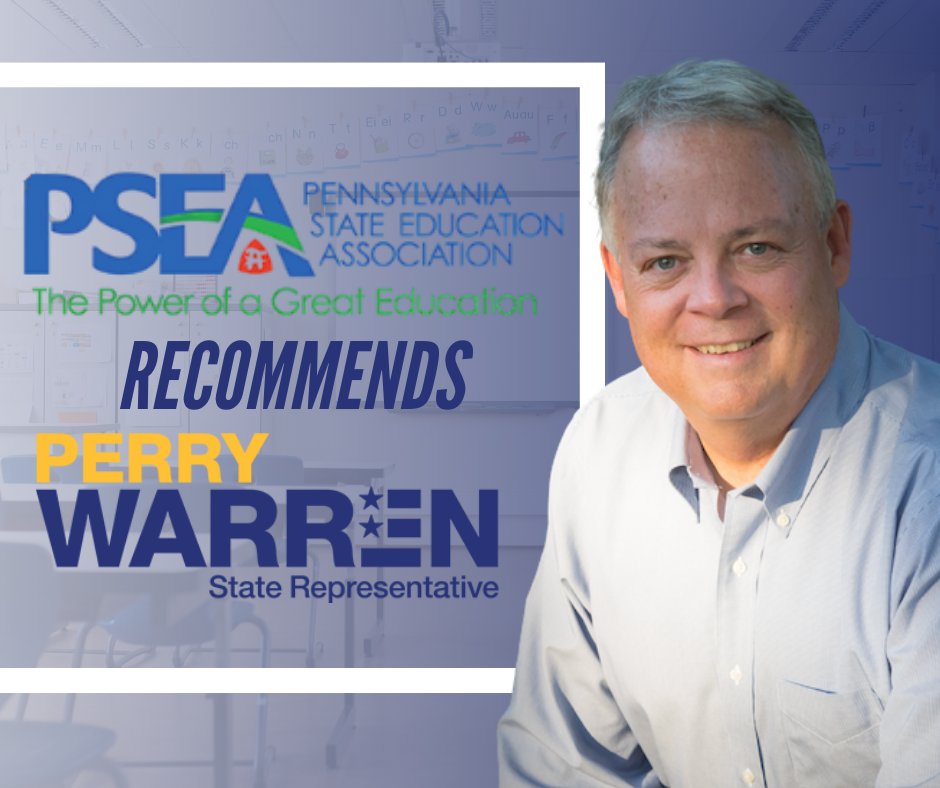 I am proud to be a recommended candidate by the Pennsylvania State Education Association. As a former teacher and father of five I understand how vital the role of education is in our society and that it takes an entire school staff to ensure a quality education for our children.