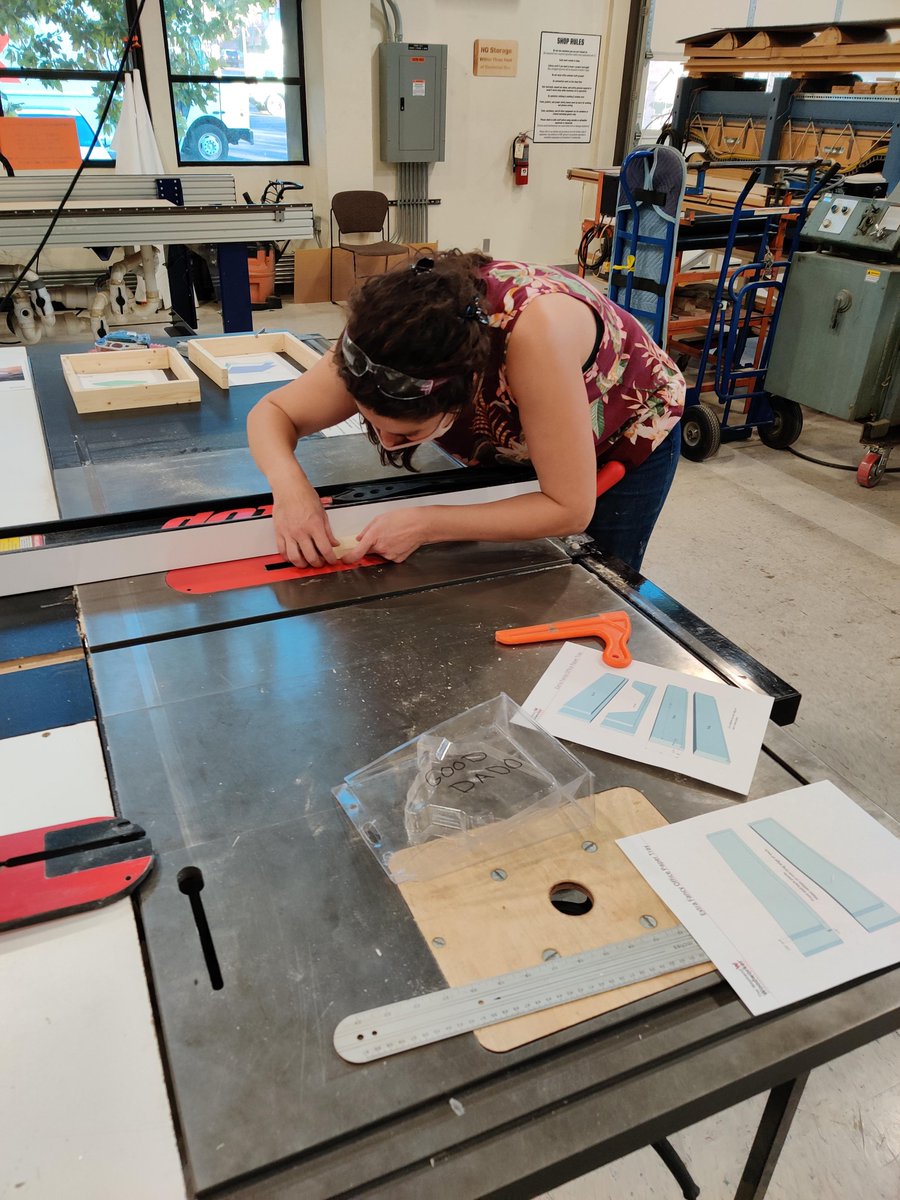 DemandGenDan's tweet photo. Made his and her paper trays for our home office @FUSEMakerspace Got to learn about Dado blades from mentor Dana. Nice way to start off the weekend #FUSEFriday #woodworking #buildsomething https://t.co/Wy5QcmPZ0M