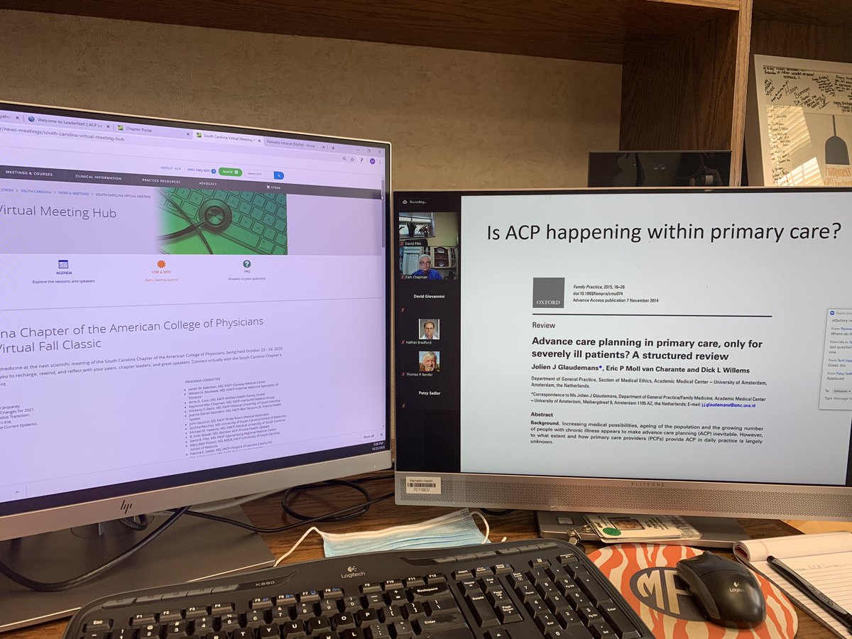 scchapterofacp's tweet photo. #SCACP2020 is what’s happening now - #virtual style! #IM #internalmedicine #ACP #primarycare #palliativecare #IMProud https://t.co/X0SXeGYZMf