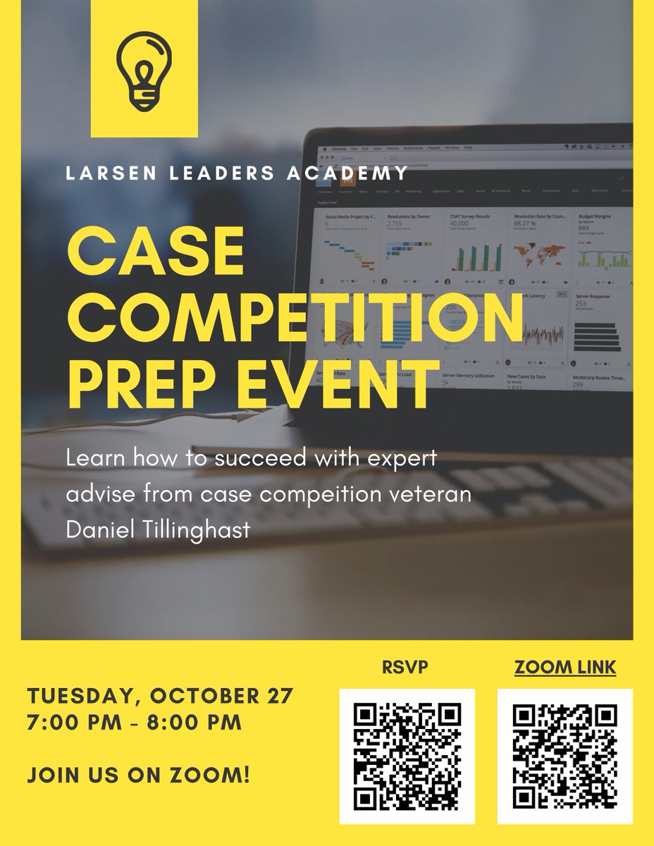 Freshmen, the Eli Lilly case competition is right around the corner! Join us for on Tuesday, October 27th via Zoom to get helpful tips on how to create a seamless presentation. The link to join the call will be sent out to all freshmen, so please check your emails for the invite.