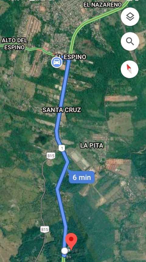 Juan_A_Llorente's tweet image. Buenas tardes, vecinos. Cuando leí el tuit y acerqué la foto, vi que el retorno más cercano hacia #LaChorrera (desde El Espino) es 'Real Block'... y buscando en @googlemaps, me sale que ese retorno queda en #Capira, a más de 4,3 KM de la entraba de El Espino. ¡Eso no es justo! 😒