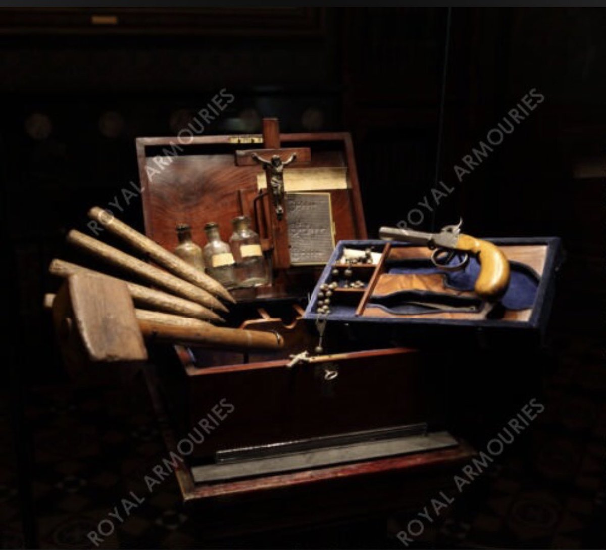 codyfirearms's tweet image. We’re backk!!! Starting next Friday Oct. 30th, we will be launching a new season of #HistoryUnloaded with special guest, Jonathan Ferguson - Keeper of Arms and Artillery for the @Royal_Armouries in England. The topic?!? Vampire Killing Kits. What would you put in your kit?