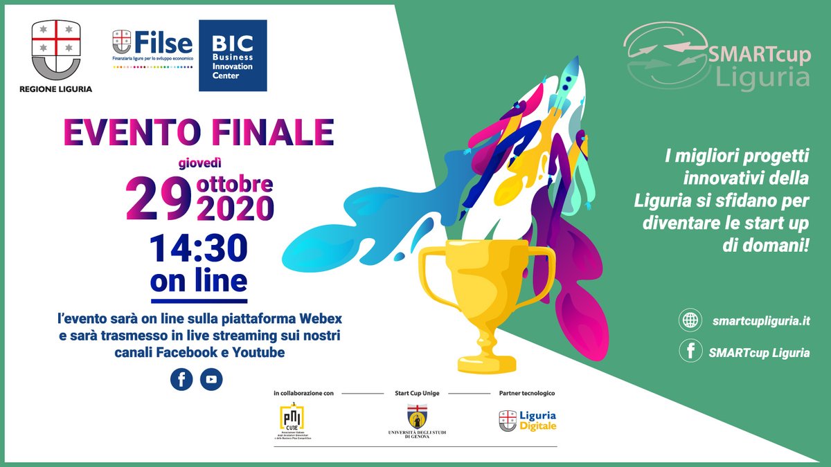 silviapedemonte's tweet photo. Non perdetevi l'evento finale di SMARTcup Liguria!

Registratevi qui all'evento: https://t.co/2rWxm3mhsX

@smartcupliguria @RegLiguria  @liguriadigitale @PNICube  @UniGenova https://t.co/pAqF1Uy8Kb
