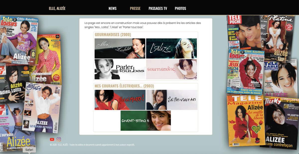 FranceAlizee's tweet photo. Revivons les années 2000 avec Alizée ! News de l'époque, archives TV et presse, photos... Retrouvez nous sur https://t.co/NZPALI3nGs ! #alizee #alizée #moilolita20 #moilolita #moilolita2020 #alizee20 #alizee2020 @mellealizee https://t.co/E37Z8SZZdJ
