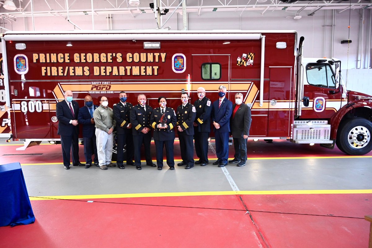 PGFDFireChief's tweet photo. It was an honor to receive the 2020 Senator Paul S. Sarbanes Fire Service Safety Leadership Award today at Station 806. We will continue to focus on the safety and wellness of all of our members. #OnecountyOnedepartmentOnemission #PGFD https://t.co/QIQhn18Xsz