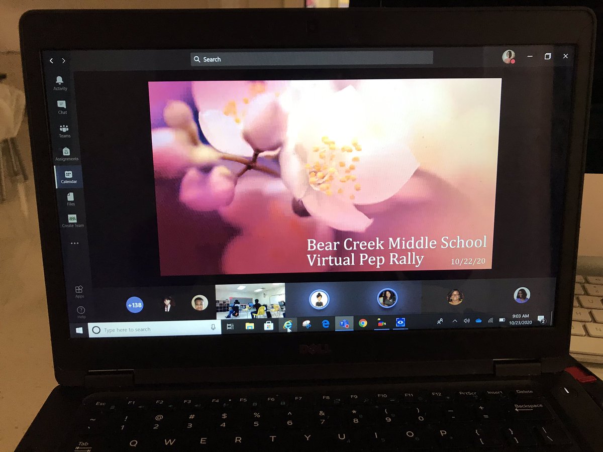 thesskey's tweet photo. Today @BearCreekMS had their first virtual pep rally for the year and we had a blast. Huge shout out to our two co-host @HortonkEla17 @ngubeni_mr and also to our Assistant Principal @brianking105 for taking his pie like a champ๐คฃ. #ThinkPinkWeek #AllBearCreek https://t.co/UrKqA25gza