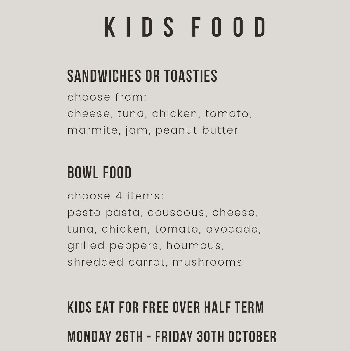 We too are backing Marcus Rashford's pledge
.
All kids eat for free at Shed next week
.
Monday 26th to Friday 30th October 8am-3pm
.
#endchildfoodpoverty #rdguk