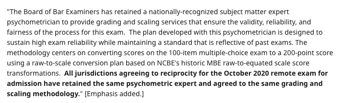 BarExamTutor's tweet image. Massachusettes: 

And this makes the Idaho results less relevant to any state that has entered into this reciprocity agreement.