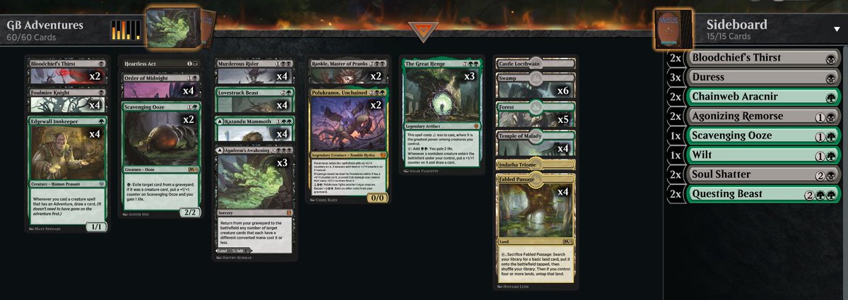 JeffSheerin's tweet photo. On Wednesday I reached Mythic for the 12th month in a row, this time with an old friend. Thoughts on the deck and achievement mindset in my latest article: https://t.co/1NRExeo2Ks
@ArenaDecklists #AlwaysBeMythic #MTG https://t.co/UgxLax7uad