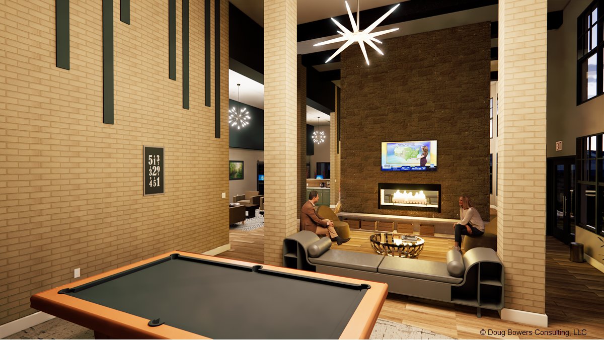 Night/evening #Renderings are interesting to create in @Enscape3d.  Still learning nuances, but this is fun. #Revit #Enscape #Architecture #InteriorDesign