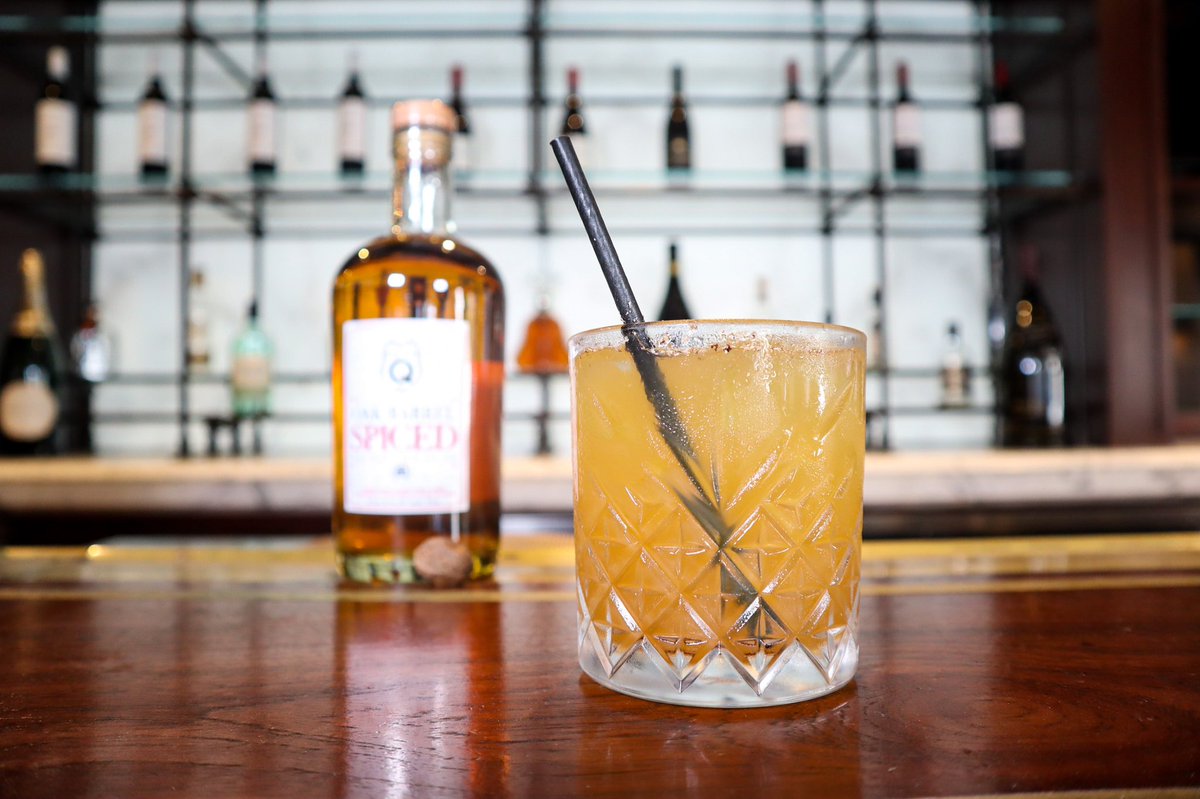 This yummy Spiced Apple Rum Punch sure does help that COVID fatigue disappear! Cheers to the #weekend friends; come see us! 🥃🍎🍂