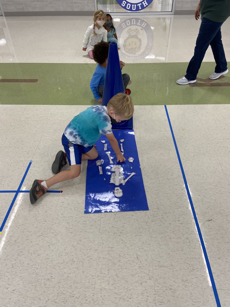 Our <a href="/ELCSouth_KISD/">ELC South - KISD</a> Lion Cubs working to “build a skeleton” One of my favorite activities every year. Happy Halloween! 💀