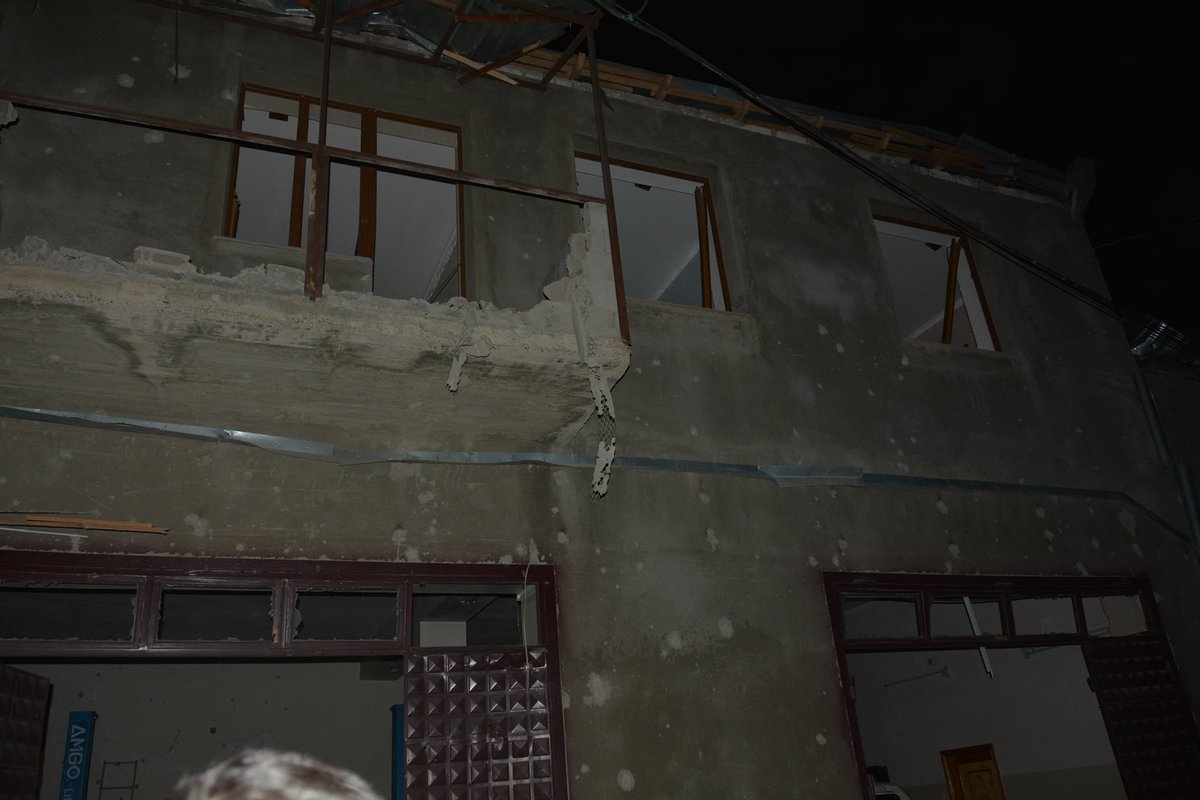 ArtsakhOmbuds's tweet photo. As a result of the missile strikes by #Azerbaijan on Stepanakert, a gas pipeline supplying was damaged, a car was burnt, and nearby buildings and shops were destroyed. There are no casualties. https://t.co/gqnmmI2pjn