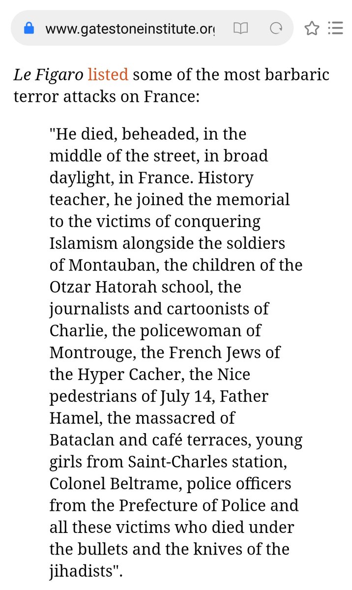 the policewoman of Montrouge,the French Jews of the Hyper Cacher,the Nice pedestrians of July 14,Father Hamel,the massacred of Bataclan and café terraces,young girls from Saint-Charles station,Colonel Beltrame,police officers from the Prefecture of Police ....