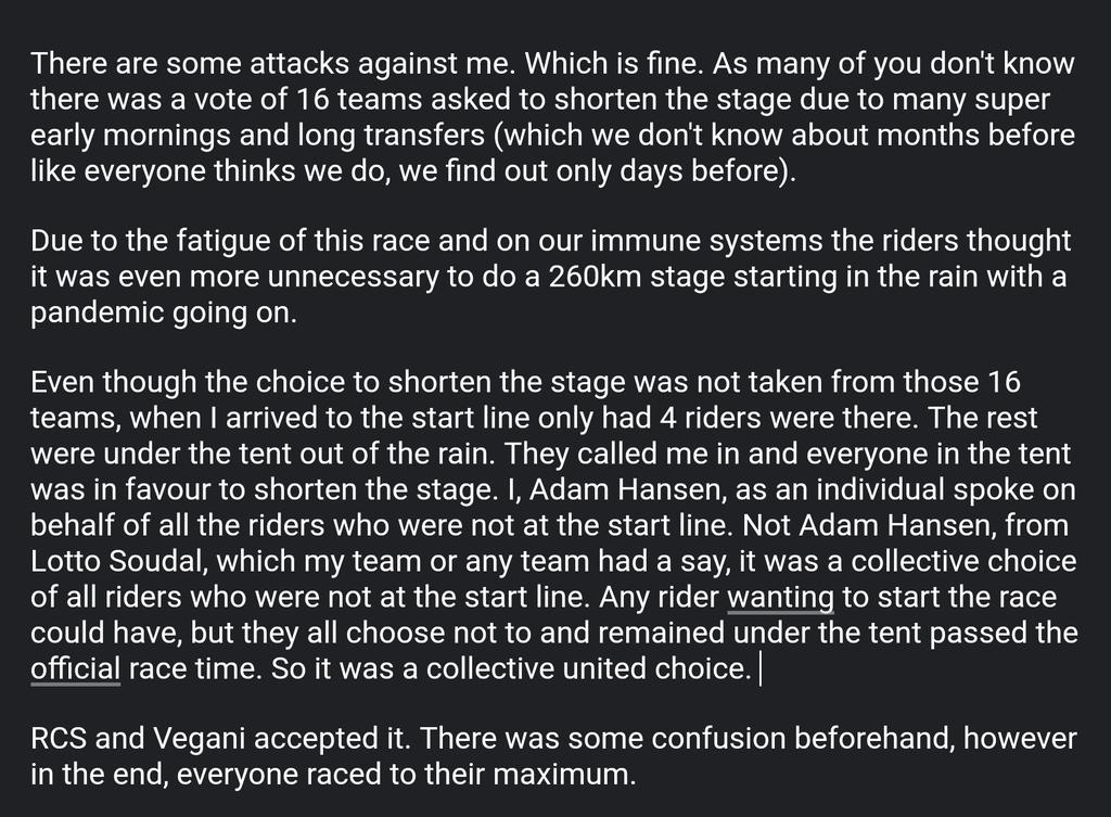 Just to make things double clear. <a href="/giroditalia/">Giro d'Italia</a> <a href="/cpacycling/">CPA Cycling</a> @Lotto_Soudal