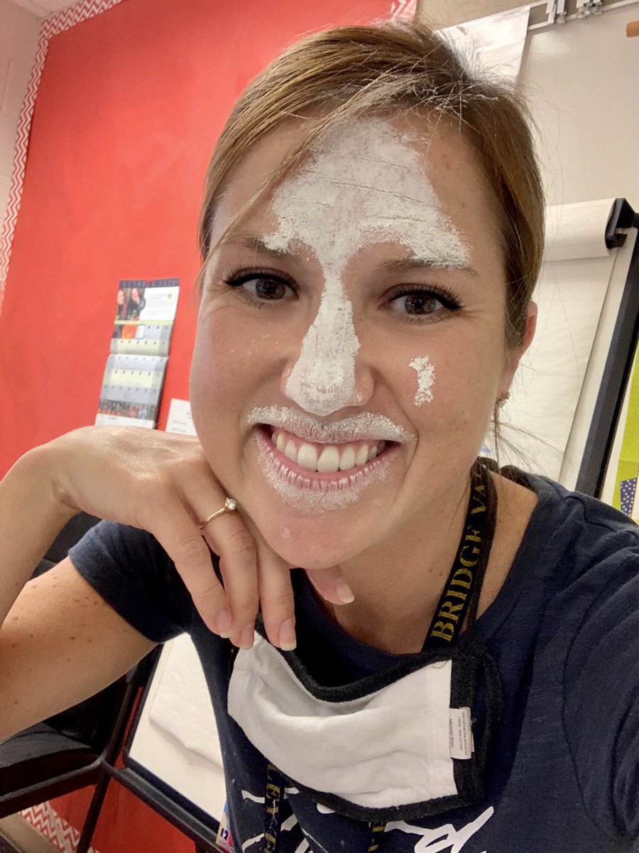 Today’s Fun Friday was courtesy of #flourteacherchallenge . Thankfully for me, my class only got 3 review questions before dismissal started! Next week, they want whip cream!