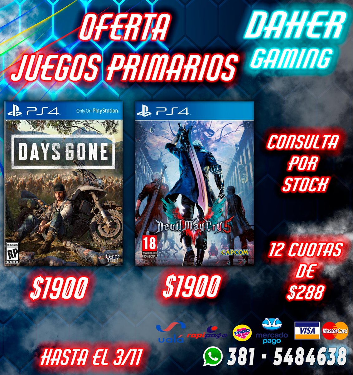 DaherGaming's tweet photo. ➥ Tienda Online: https://t.co/dXiBTAZBcM
➥ WhatsApp: +54 381-5484638⁣⁣
➥ Sin recargo en Tarjeta de Débito (VISA o MASTERCARD) - Saldo de Mercado Pago - Saldo UALA⁣
➥ Envíos por email con instrucciones de uso y soporte constante.⁣
➥ Garantía de por vida https://t.co/NgufvinrqQ