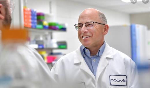 abbvie's tweet photo. Tom Hudson, AbbVie Chief Scientific Officer 

How it started:                  How it's going: https://t.co/4o1roia3Yt