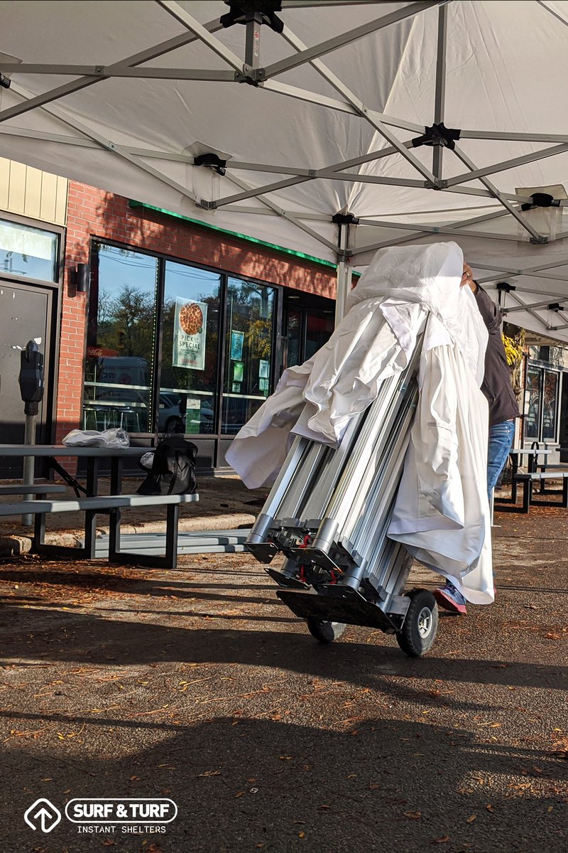 Westdale BIA contacted us to provide &amp; install high quality shelters to extend their outdoor season. Complete 20x10 Canopro Elite shelters, w/ connecting kits, rain gutters and heavy duty straps will keep customers comfortable rain or shine! 
#hamont #patio #patioszn #restaurant