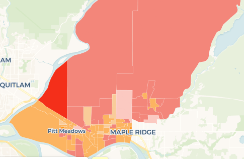 Thread: I made interactive maps showing polling station results for our 10  #BCelxn2020 ridings to watch. Here is Maple Ridge-Pitt Meadows, where  @bcndp dominated the urban parts and  @bcliberals the rural.  #bcvotes https://taracarman.carto.com/builder/2840ca28-becf-491c-94f8-ef15c45a56f6/embed