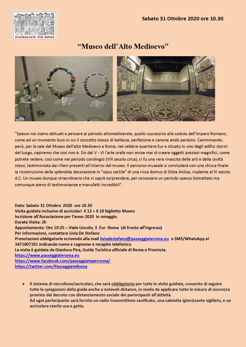 passeggiateroma.eu
Guidati dalla #guidaturistica locale di #Roma Pica Gianluca (<a href="/Gianlucapica91/">Una Guida Turistica a Roma</a>), sabato 31 Ottobre visiteremo il bellissimo Museo nazionale dell'Alto Medioevo, al quartiere #Eur. Le sorprese non mancheranno, tra tesori, gioielli e... #rome #tour #museo