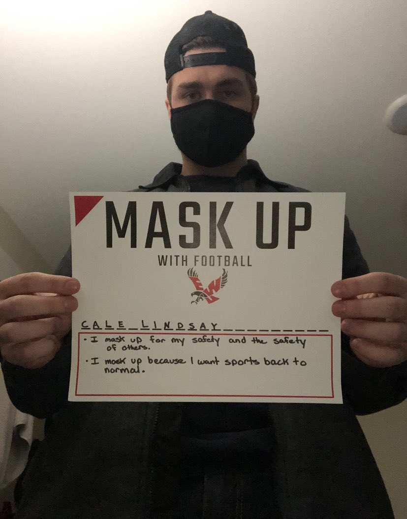 Sports aren’t the same without YOU there! We #MaskUp because we care about your health and so you can join <a href="/EWUFootball/">EWU Football 🏈</a> &amp; other sports on GAME DAY🦅🚨