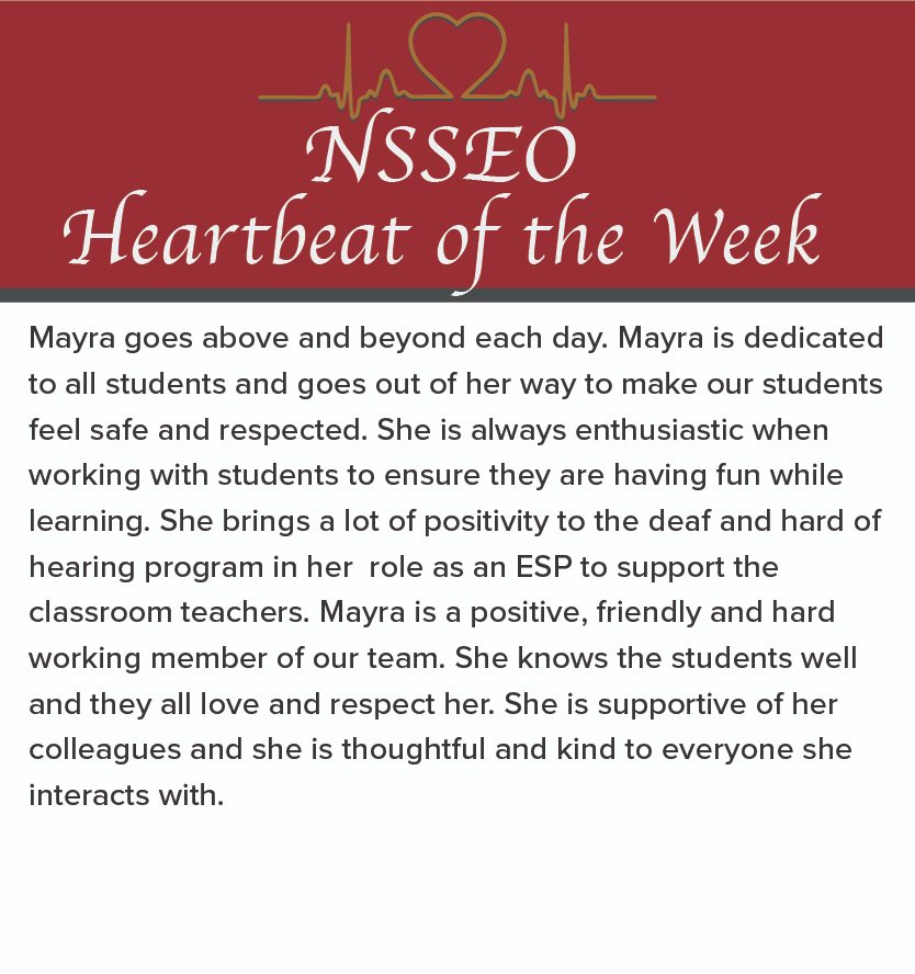 NSSEO_org's tweet photo. Big congratulations to Mayra! Couldn't be more deserving of our #NSSEOHeartbeat of the week award! We are just as excited to present you with this award as you were to receive it! Keep up the phenomenal work, we all appreciate you!
@ccsd21riley 
@NSSEO_org https://t.co/waQv3Ezui6