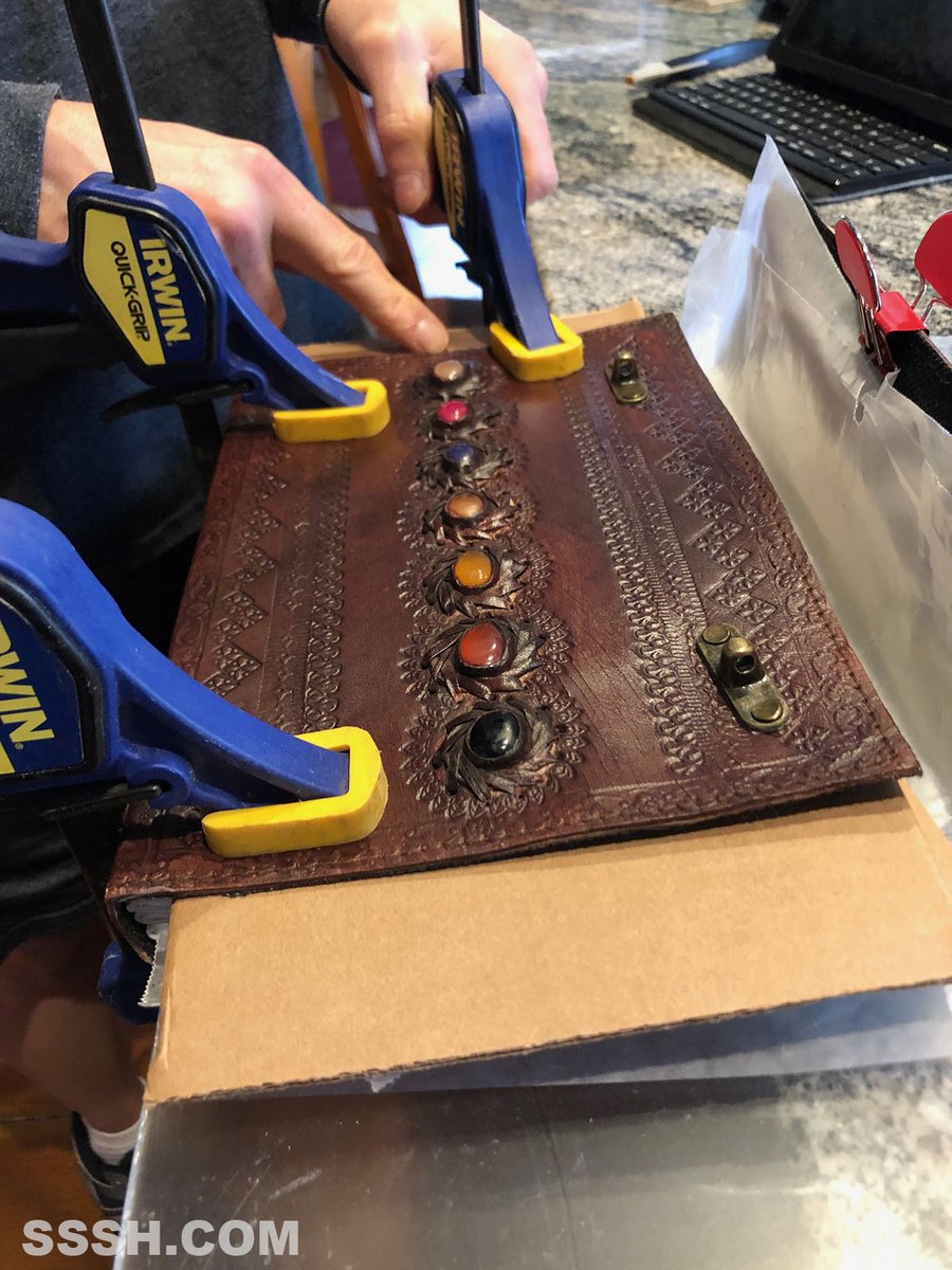ssshforwomen's tweet photo. MIRROR GAME TRIVIA:
Each copy of the ancient grimoire you see in the movie was created and aged by hand. It took approximately two weeks from start to finish.
#ArtDepartment #SetDecorators #PropSourcing #BeingCreative #MirrorGame https://t.co/ZpFrEUDjWa