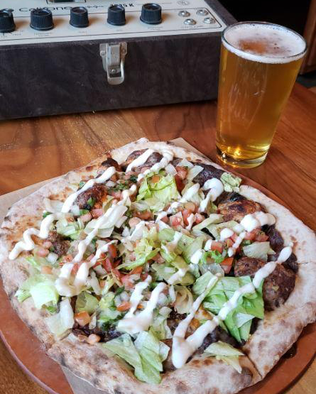 pieandcone's tweet photo. This unique take on pizza will give you something to ‘taco’ bout. The Taco Salad pizza is best served hot out of the oven at #PieAndCone, with a cold glass of draft beer on our patio, open every Friday from 5pm to 9pm, and Sat - Sunday from 12pm to 9pm  🍻 #EagleRock https://t.co/e9KNUHS8Vk