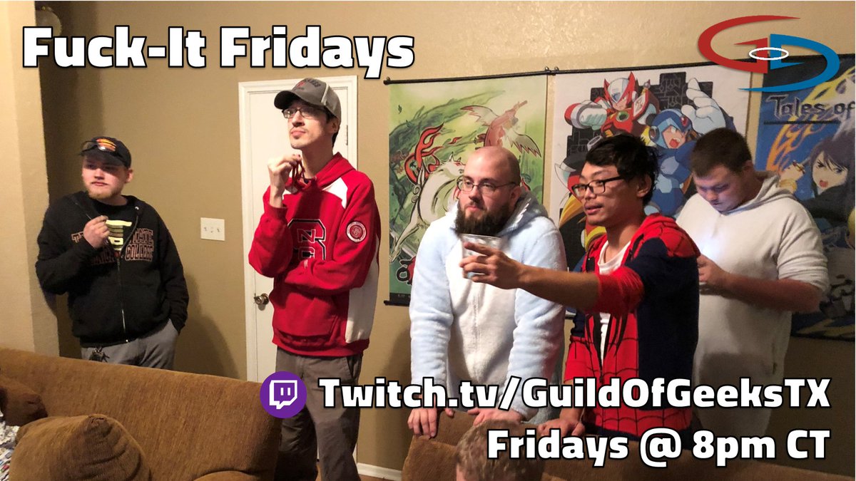 guildofgeeksTX's tweet photo. Is YOLO still a thing? If so, we have a #Twitch stream that goes with that very idea, tonight at 8 PM CT! https://t.co/1dCDwUWo3v #Gog #fuckit #yolo #event https://t.co/f9OokioO4K