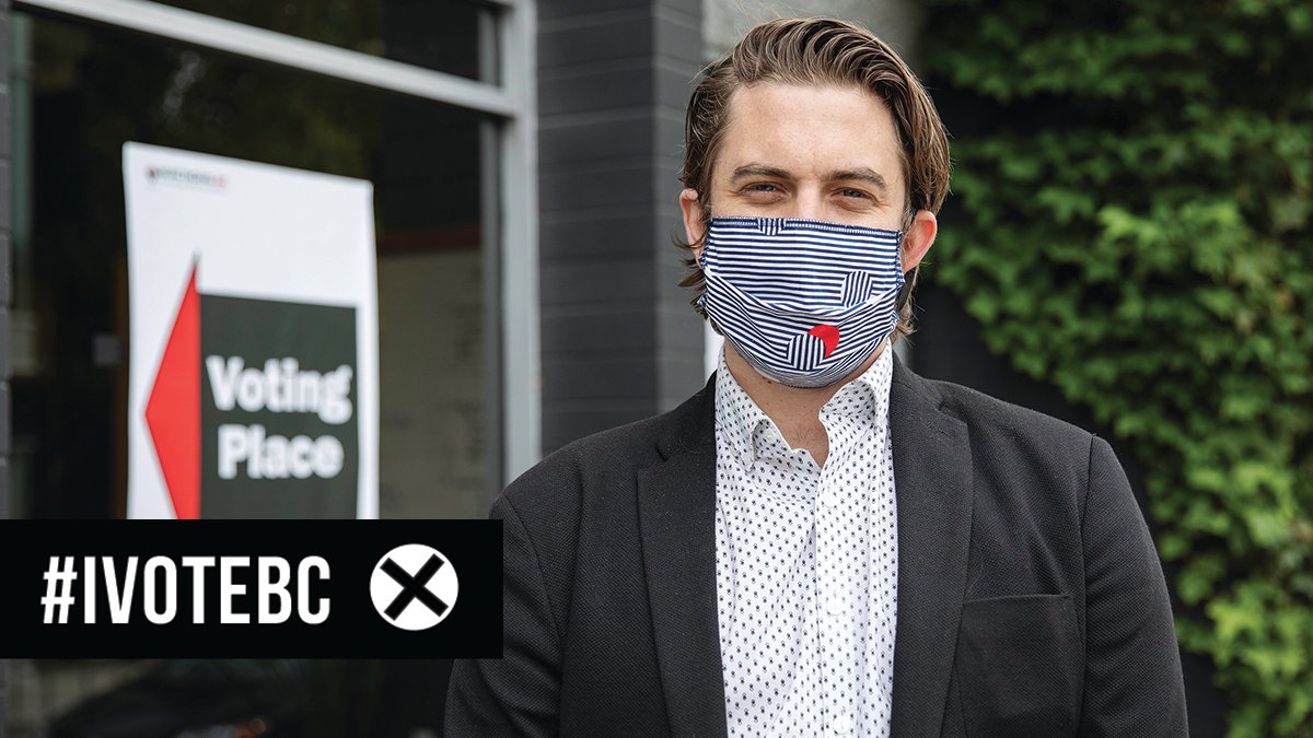 ElectionsBC's tweet photo. It's General Voting Day tomorrow, Oct 24 - your last chance to vote in the provincial election if you haven't already. Find out where to vote at https://t.co/LXcBjDNEzo. Voting places will be open from 8am to 8pm Pacific time. #iVoteBC https://t.co/tDrXW17qHm
