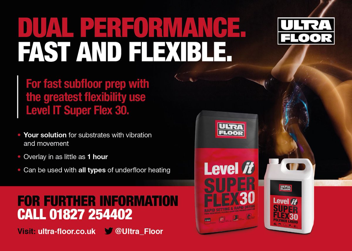 Ultra_Floor's tweet photo. For fast subfloor prep with the greatest flexibility use Level IT Super Flex 30. DM us for your nearest stockist https://t.co/ve1Bi1NNwY #SuperFlex30 #Flooring #FlooringPrep #Levellers #FastSubfloorPrep https://t.co/r7eUYZMHNz