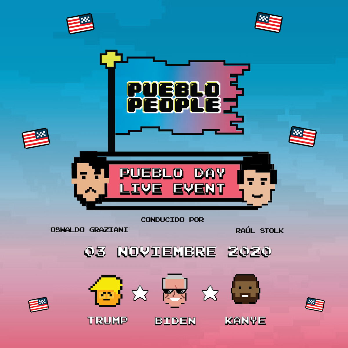 pueblo_people's tweet photo. 🚨 Anuncio Importante 🚨

#PUEBLODAY for the People

Como dijimos en el último episodio, el 3 de noviembre vamos a hacer un evento en vivo para cubrir las elecciones.

It will be huge!

Aquí les dejamos el flyer. Lean el hilo para contarles de qué se trata y cómo lo pueden ver 🧵 https://t.co/4ow4ptChf5