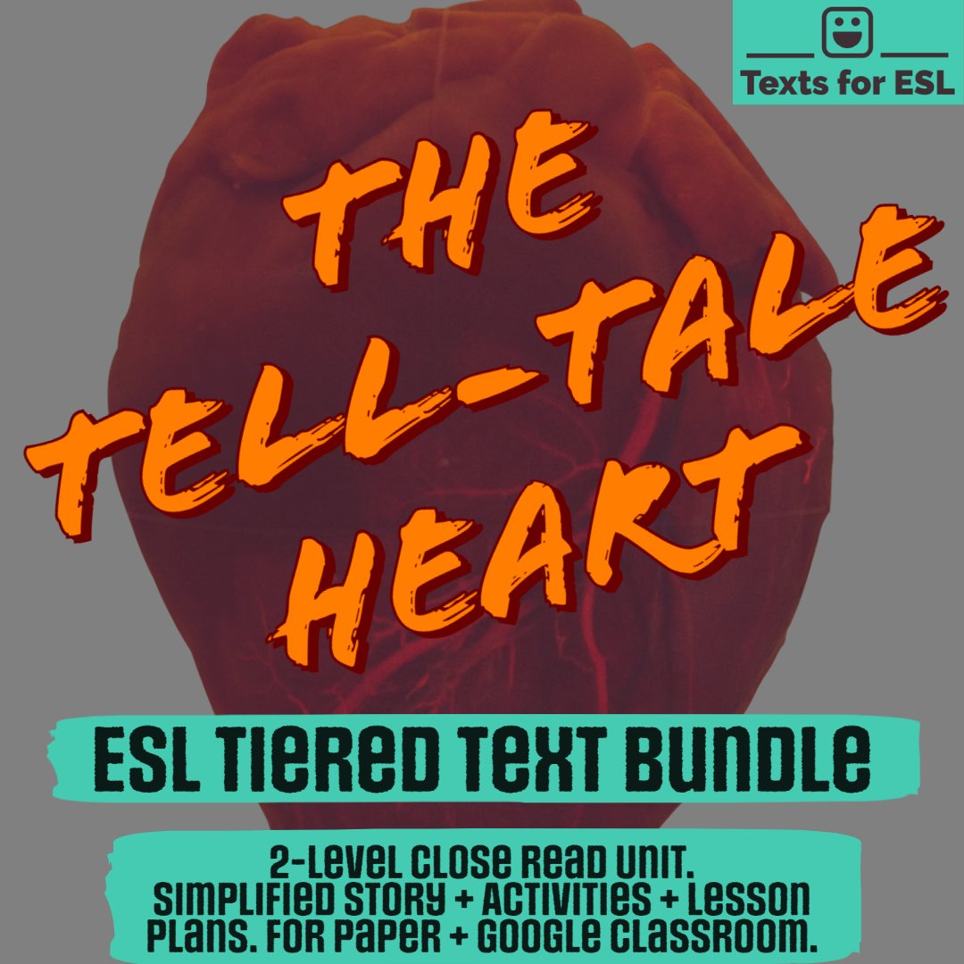 textsforesl's tweet photo. 🎃🦇Some classic Poe, adapted at 2 levels for all levels of #ELLs.  Have fun teaching #ESL next week! 🦇🎃 https://t.co/KFmyFRtXoh https://t.co/bGcIR7io5n