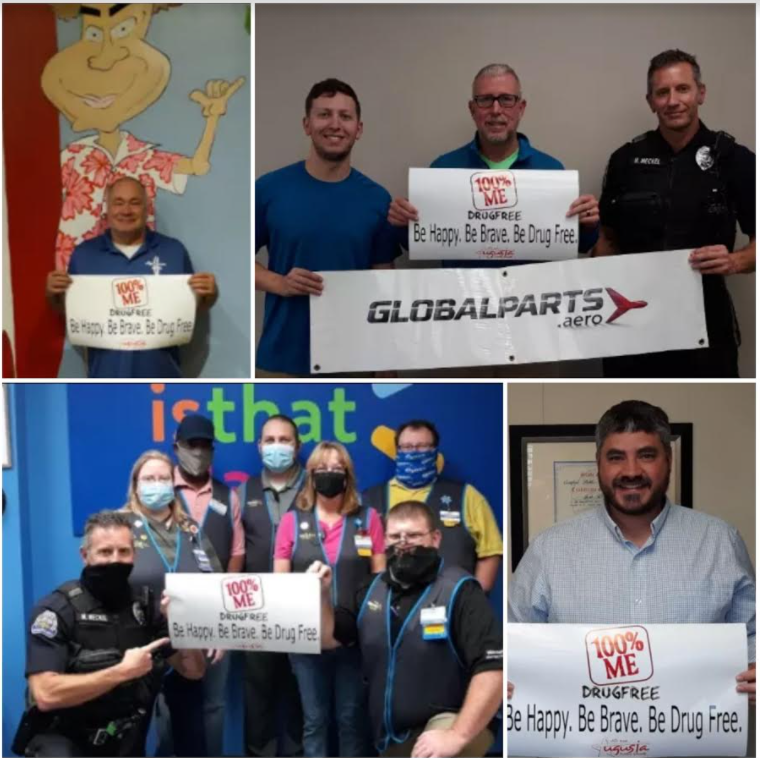 AugustaUSD402's tweet photo. A BIG thank you to our community leaders for joining in with Augusta Schools to support Red Ribbon Week and to commit to a drug-free community! #AugustaCares #BeHappyBeBraveBeDrugFree #RedRibbonWeek
@CityofAugustaKS @AugustaDPS @sugarshanescafe @globalpartsaero @Walmart346 https://t.co/vJUL8bzPDf