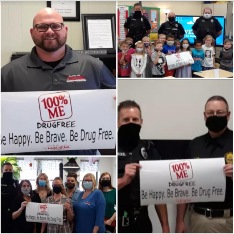 AugustaUSD402's tweet photo. A BIG thank you to our community leaders for joining in with Augusta Schools to support Red Ribbon Week and to commit to a drug-free community! #AugustaCares #BeHappyBeBraveBeDrugFree #RedRibbonWeek
@CityofAugustaKS @AugustaDPS @sugarshanescafe @globalpartsaero @Walmart346 https://t.co/vJUL8bzPDf