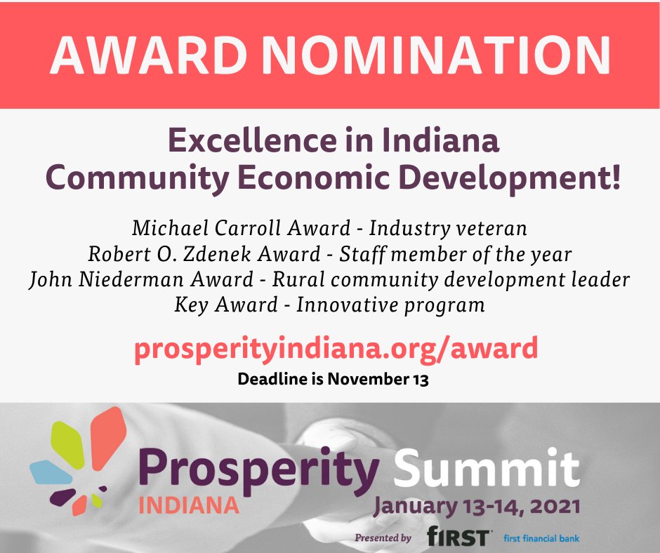 A GREAT WAY TO SAY THANK YOU! Nominate your hardest working employee for Staff Member of the Year! prosperityindiana.org/Award/