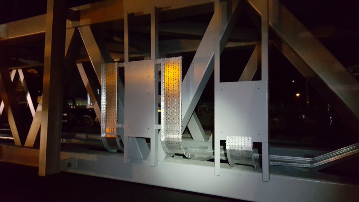 All that tech needs steel support; pic1: Fuse boxe mounts, Pic 2: MS4 frame, pic3: cable trays along the truss, pic 4: AMI (above-lane) indicators; all add weight which increases steel section & foundation sizes. 19/