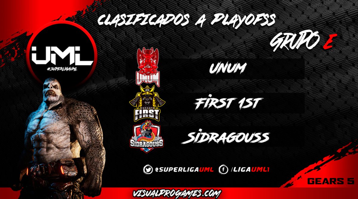 LigaUML's tweet image. 𝗟𝗜𝗚𝗔 𝗨𝗠𝗟 🔥 
Clasificados a Playoffs Grupo E
• #Unum
•#First1st
• @Sidragouss
No se pierdan sus enfrentamientos!
visualprogames.com
#playoffs #UML #LigaUML