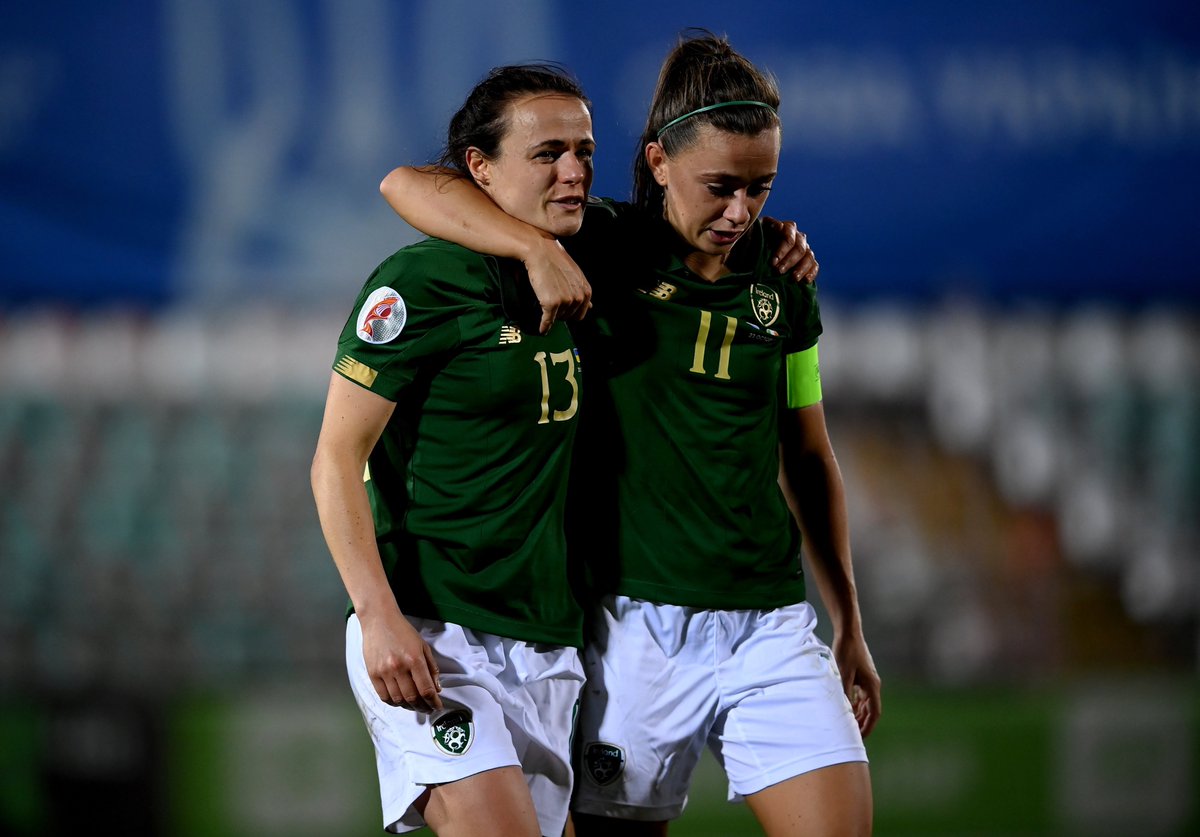 IrelandFootball's tweet photo. This one hurts but we stick together ☘️

Proud of our performance and we look ahead

#UKRIRL | #COYGIG https://t.co/zvUrvLMw90
