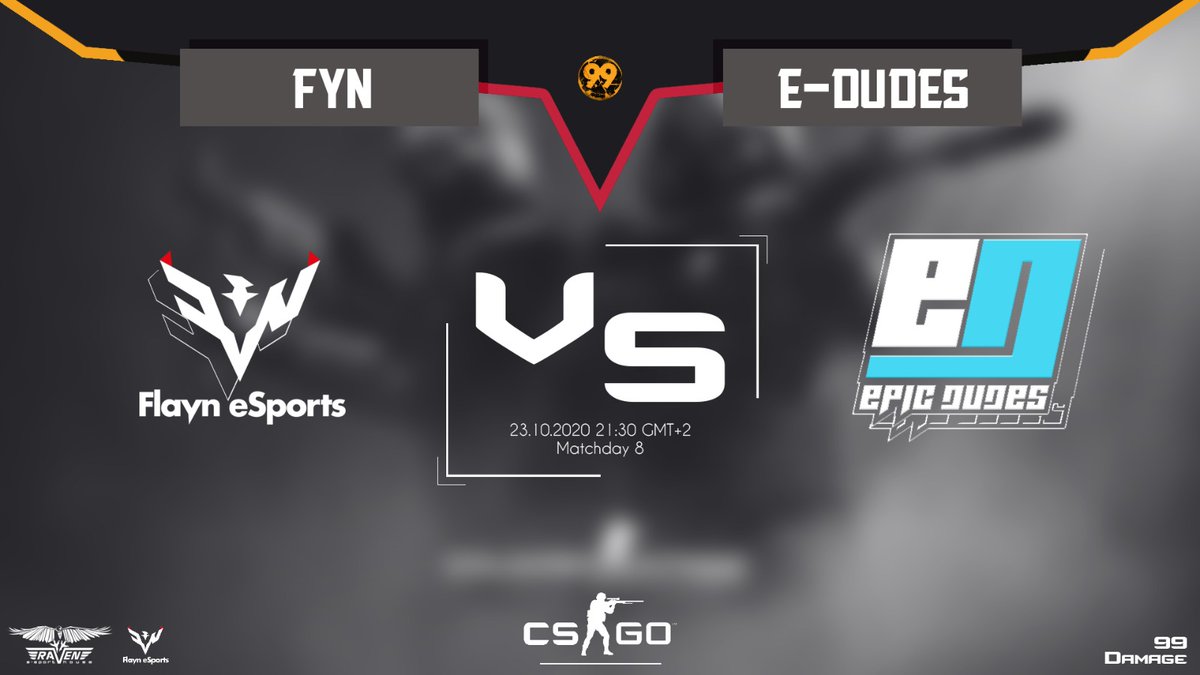 FYNfps's tweet photo. [#CSGO] 

Its @99DAMAGEde matchday tonight and our team plays the next match!!

vs. @EPICDUDESGAMING 

The match starts in 15 minutes.

You can support our team here:
https://t.co/un6MB4kCWQ

#FYN #FYNWIN #FYNONTOP https://t.co/dwxya54Opx