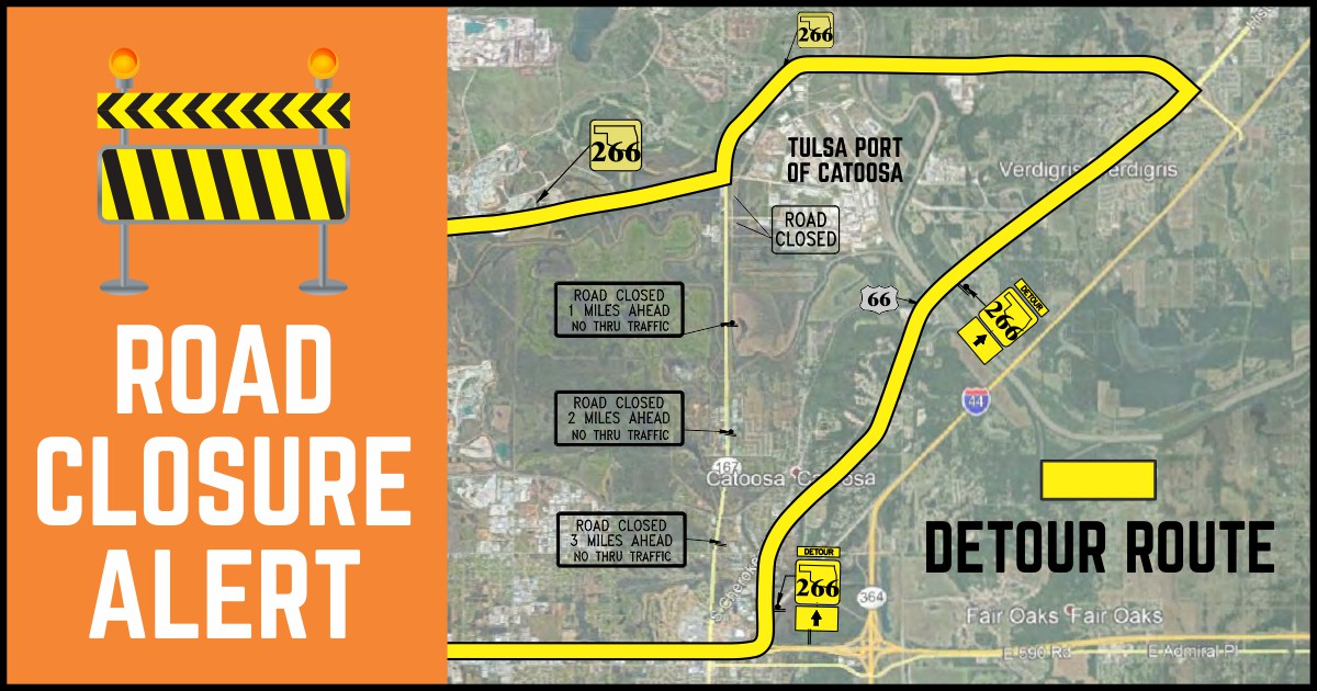 Beginning November 9, 2020, we will begin replacing railroad tracks near the main entrance. All lanes of north and southbound SH-167 and 193rd E. Ave. will be closed just south of the SH-266 junction through February 2021. SEE DETOUR INFO BELOW and at tulsaports.com.