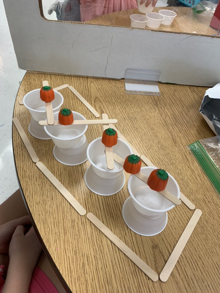 kelleyfeagin's tweet photo. STEAM classes kept Gwin’s pumpkin patch busy this week. We’ve made polyhedron pumpkins, fences for Creepy Carrots, and those 5 little pumpkins have a nice place to sit. #gwinpride #polyhedrons #CreepyCarrots #5LittlePumpkins #STEAM https://t.co/cVWJlhhTAT