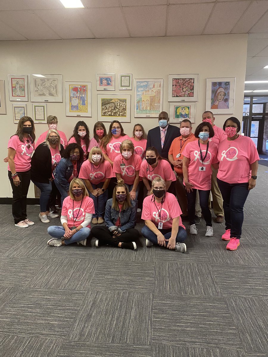 Grissom_MCS's tweet photo. Grissom teachers and staff support breast cancer awareness by wearing pink for In The Pink Day. 💗💗💗 https://t.co/VJyBxflPjY