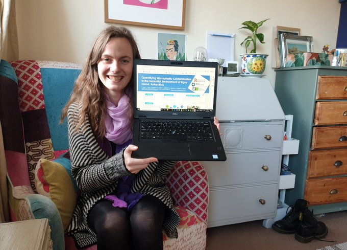 ogu_bristol's tweet photo. Many congratulations to our own @Becky_Science for winning best poster at the virtual @BAS_News Student Symposium. Great job Becky! #BritishAntarcticSurvey #PolarScience https://t.co/dGTdm1ToYd