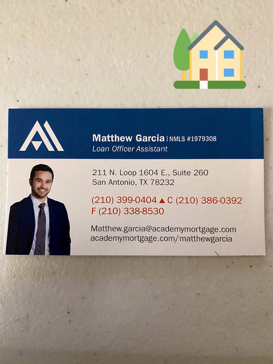 MatthewGarcia's tweet photo. Hey y'all, if you or anyone you know is buying a house, give me a call! We can help finance!!! There's never been a better time to buy and a quick RT would support the business and potentially get someone their dream home 🙏🏼🏡 #AcademyMortgage https://t.co/GBDyKBDPb1