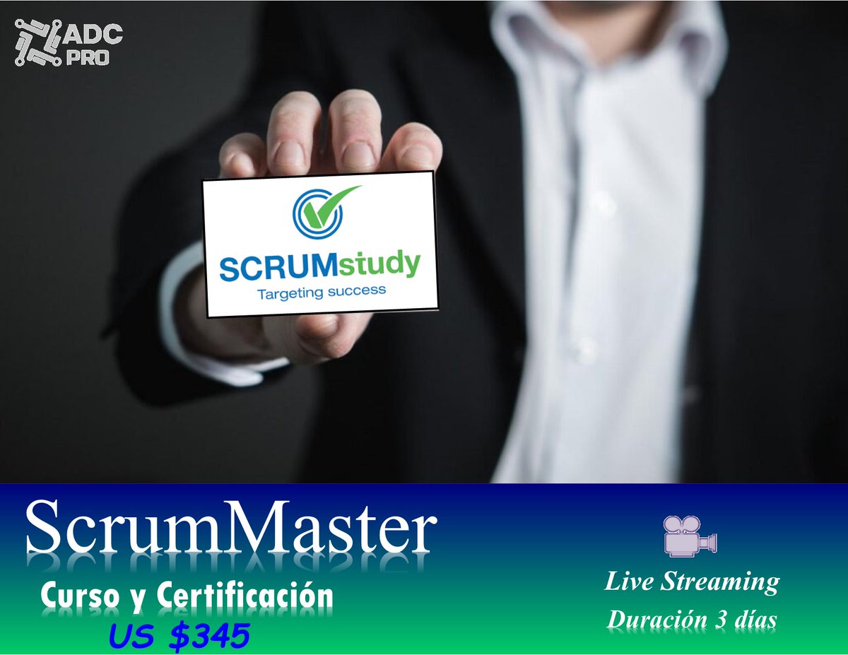 pro_adc's tweet image. Con el Curso y Certificación Internacional Scrum Master, Obtén “GRATIS”
El Curso de Scrum Fundamentos y el examen de Certificación.
Para solicitar más Información puede registrarse acá:
lnkd.in/eyHtHVE